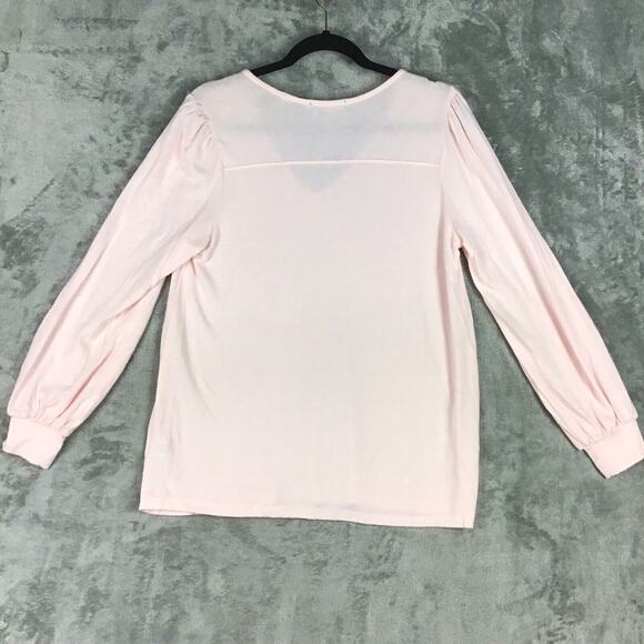 Gibson Women’s Sweater Medium Pink V-Neck Blouson Sleeve Pullover NWOT - Picture 3 of 16